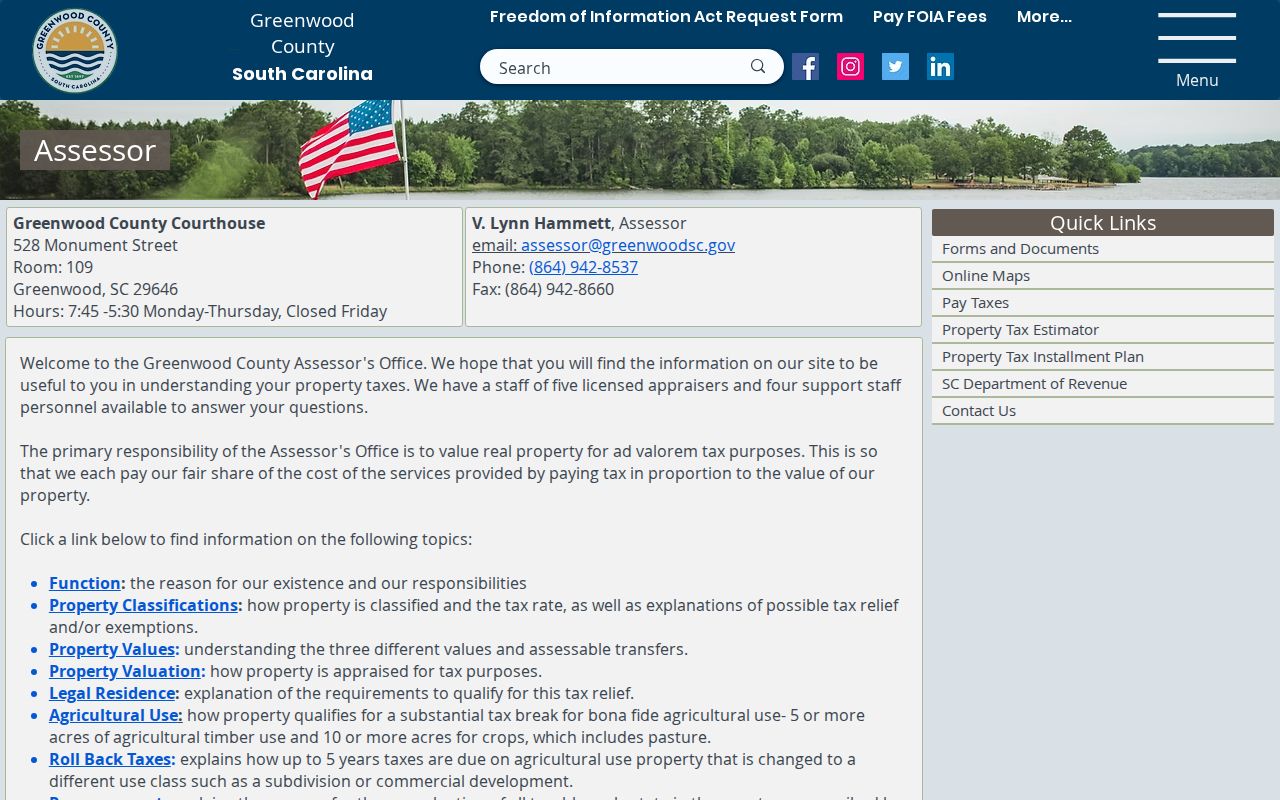 Greenwood residents directory county assessor resources