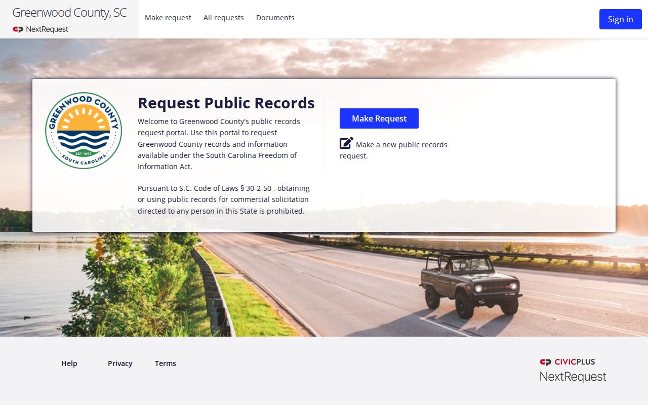 Greenwood residents directory public records request portal