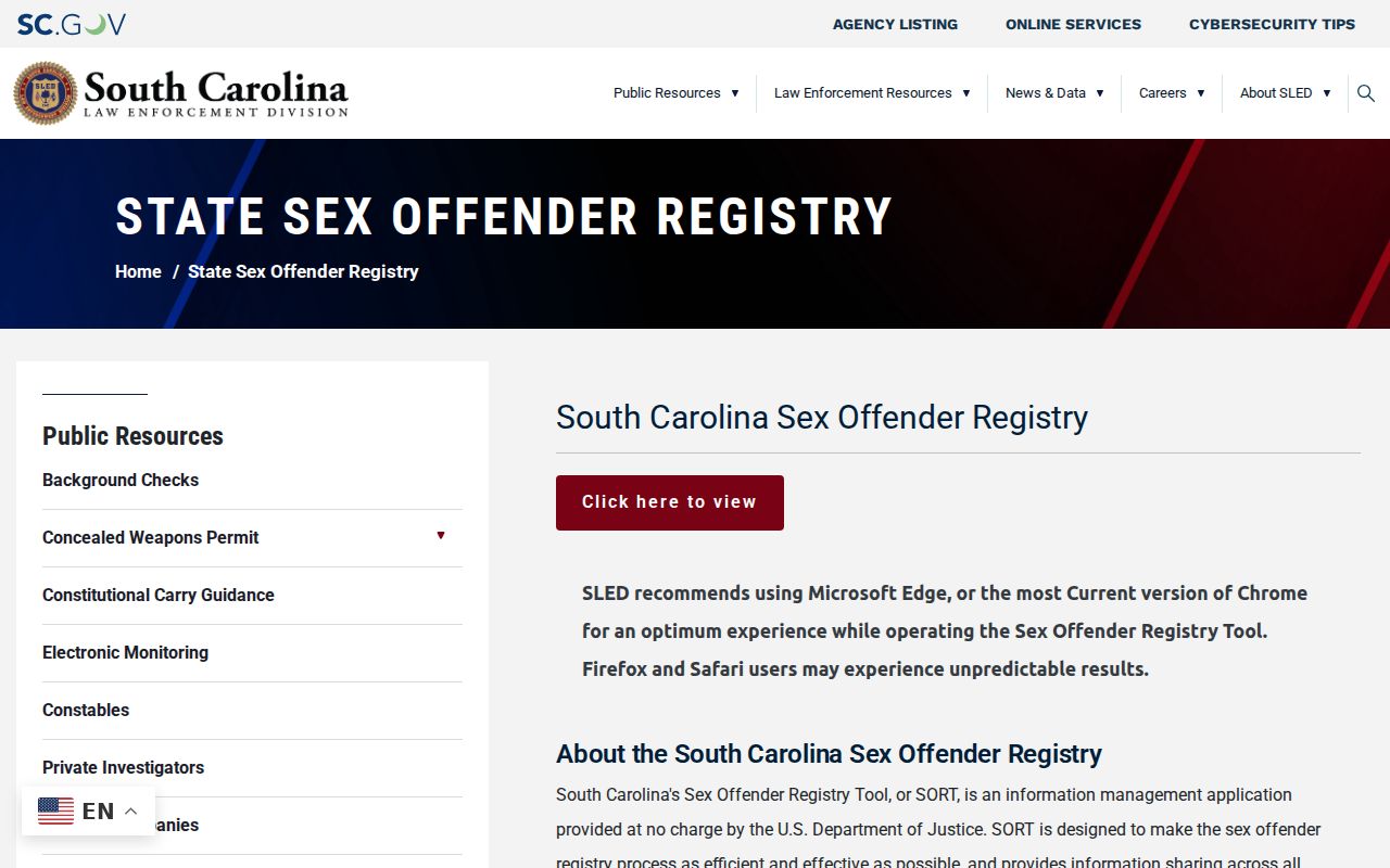 Greenwood neighbors privacy boundary at South Carolina SLED registry gateway