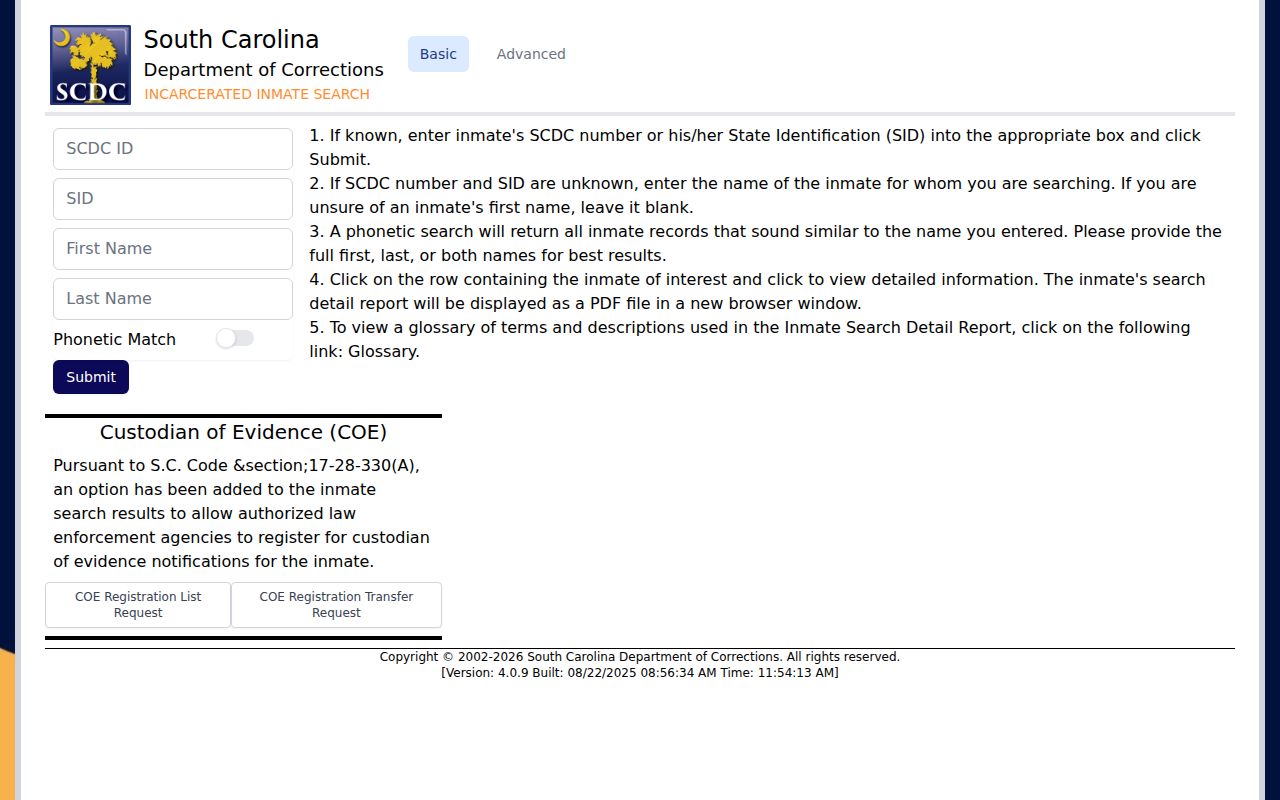 Greenwood previous residents research boundary for South Carolina inmate records