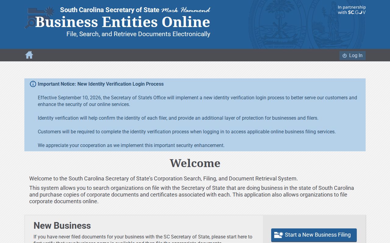Greenwood resident lookup using South Carolina business entity search